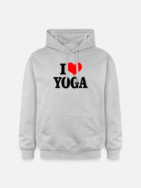 I love yoga - Gildan Unisex Softstyle® Midweight Hoodie - Hellgrau meliert