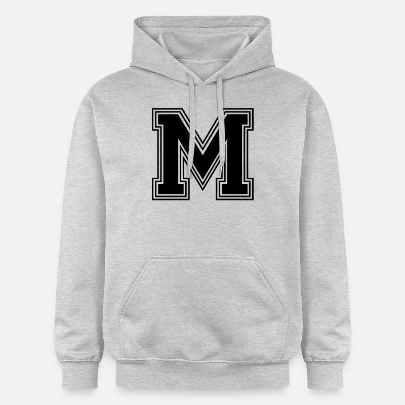 M_Lettre_M_(w31) - Sweat à capuche Softstyle® Gildan Unisexe - gris clair chiné