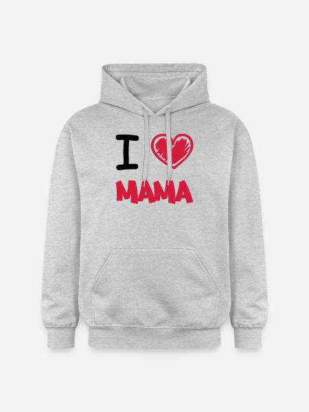 i_love_mama_2 - Gildan Unisex Softstyle® Midweight Hoodie - Hellgrau meliert