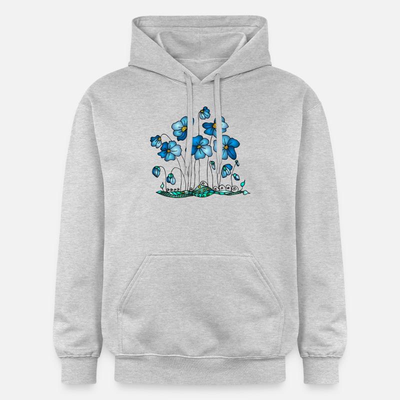 Fleur - Sweat à capuche Softstyle® Gildan Unisexe - gris clair chiné