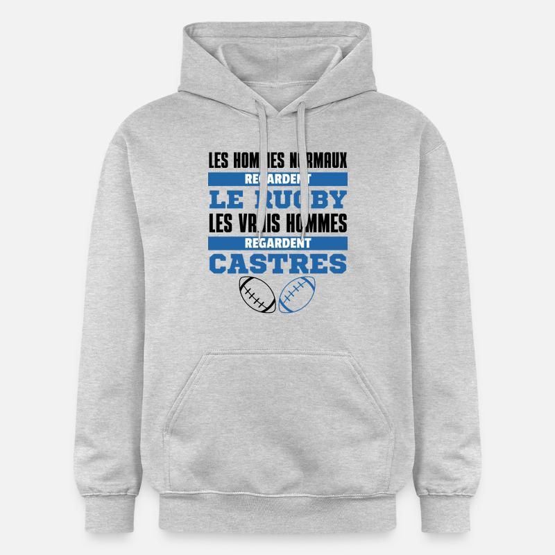 Les Vrais Hommes Regardent Castres - Sweat à capuche Softstyle® Gildan Unisexe - gris clair chiné