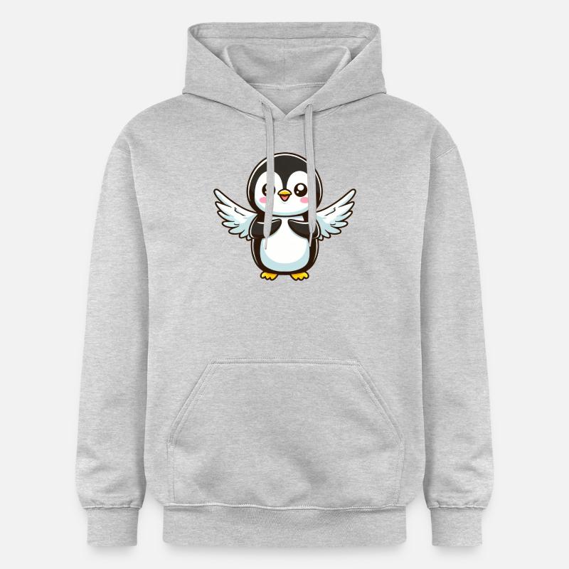 Ailes d’ange pingouin - Sweat à capuche Softstyle® Gildan Unisexe - gris clair chiné