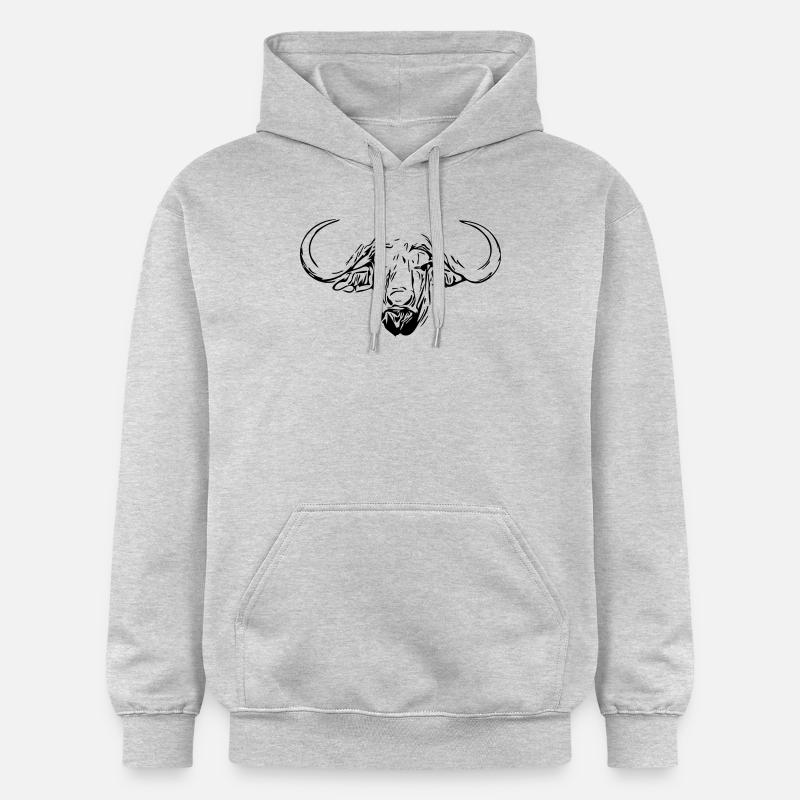 Buffles d’eau tête - Sweat à capuche Softstyle® Gildan Unisexe - gris clair chiné