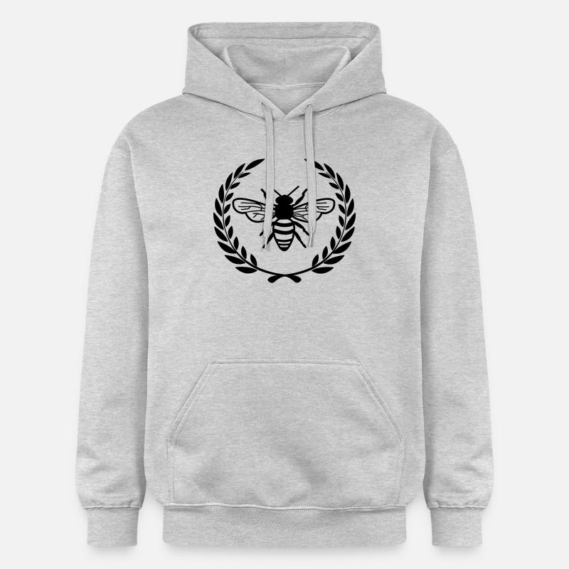 Abeille en couronne de laurier - Sweat à capuche Softstyle® Gildan Unisexe - gris clair chiné