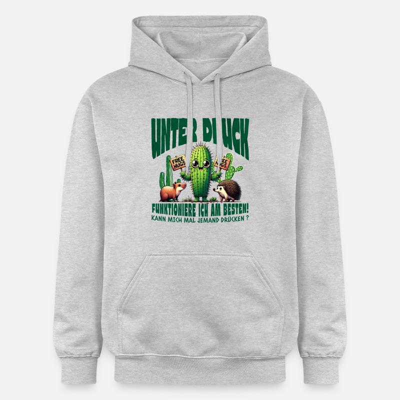 Sous pression : Câlins sans cactus - Sweat à capuche Softstyle® Gildan Unisexe - gris clair chiné