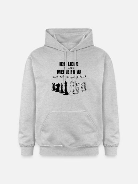 Schach Sprüche Ich liebe es - Gildan Unisex Softstyle® Midweight Hoodie - Hellgrau meliert