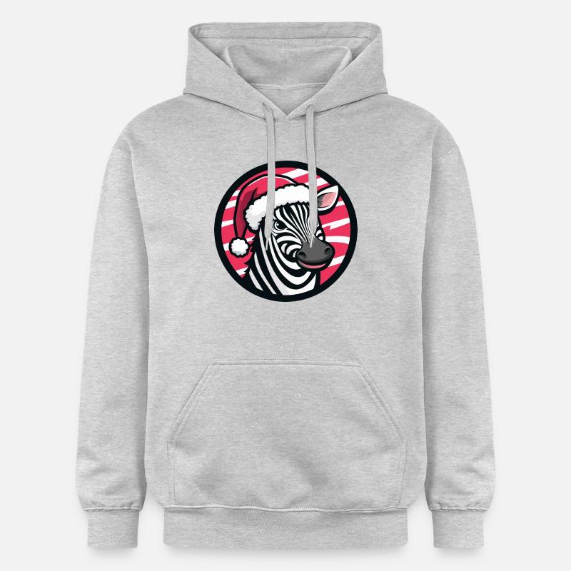 Zèbre Noël Animal - Sweat à capuche Softstyle® Gildan Unisexe - gris clair chiné