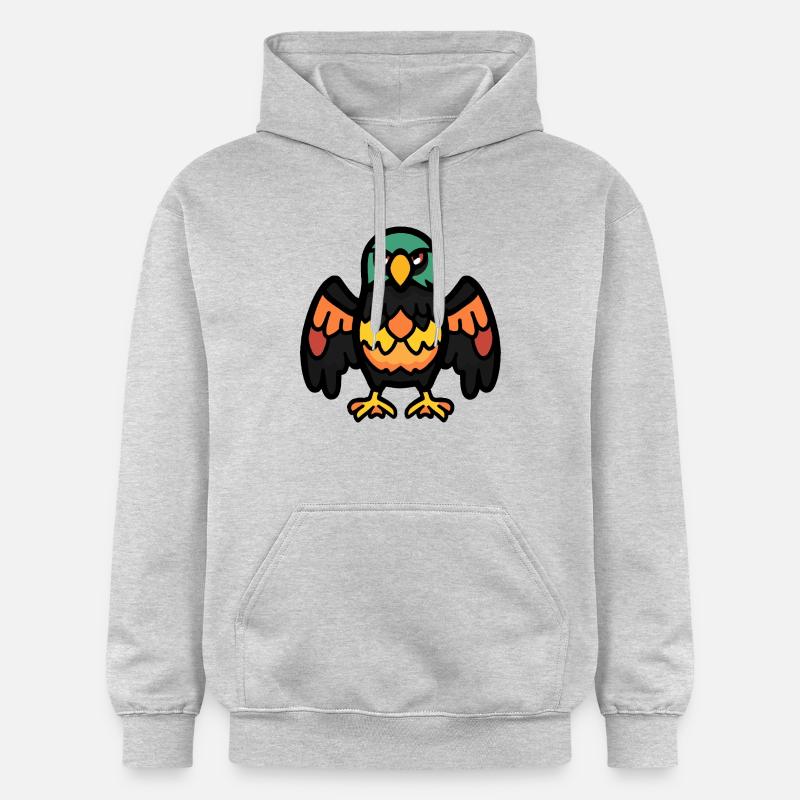 Aigle Halloween Bande Dessinée Drôle - Sweat à capuche Softstyle® Gildan Unisexe - gris clair chiné