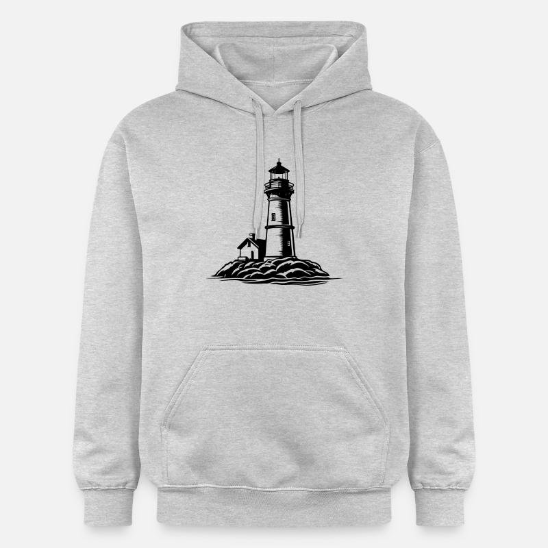 Icône du phare - Sweat à capuche Softstyle® Gildan Unisexe - gris clair chiné