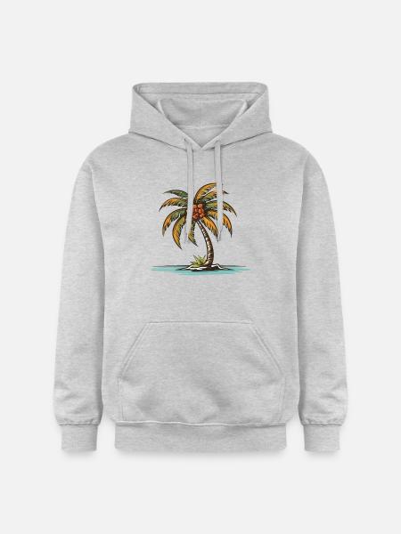 Palme Urlaub Symbol - Gildan Unisex Softstyle® Midweight Hoodie - Hellgrau meliert