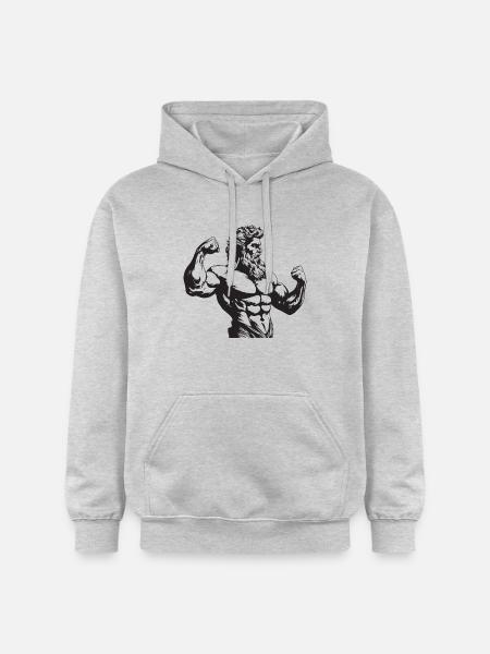 Bodybuilder Muscles Workout Gym - Gildan Unisex Softstyle® Midweight Hoodie - light heather grey