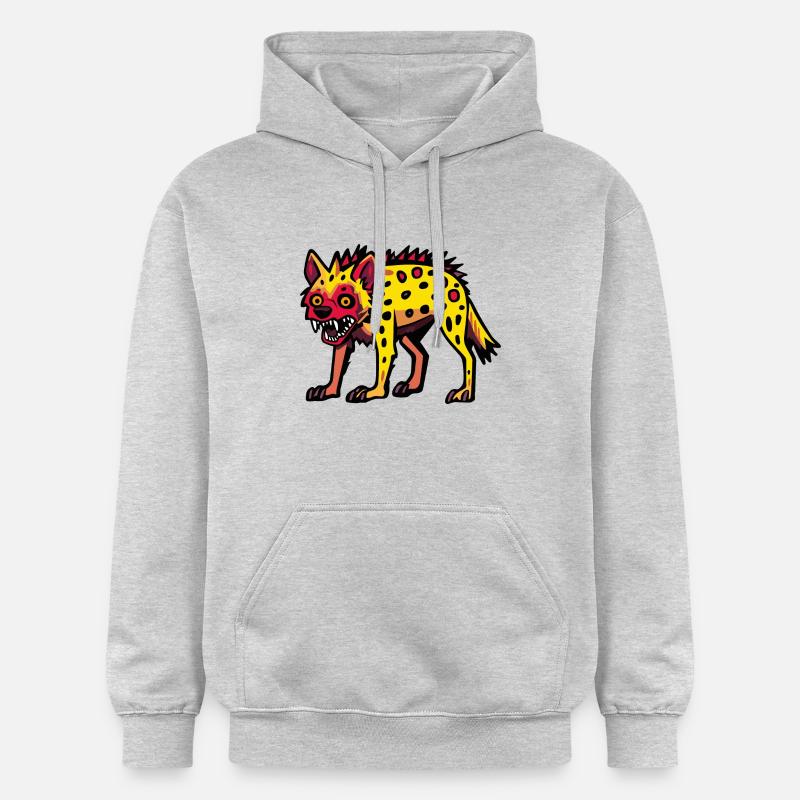 Hyène Halloween Bande dessinée drôle - Sweat à capuche Softstyle® Gildan Unisexe - gris clair chiné