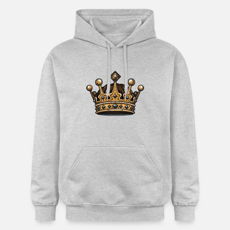 Symbole de la couronne - Sweat à capuche Softstyle® Gildan Unisexe - gris clair chiné