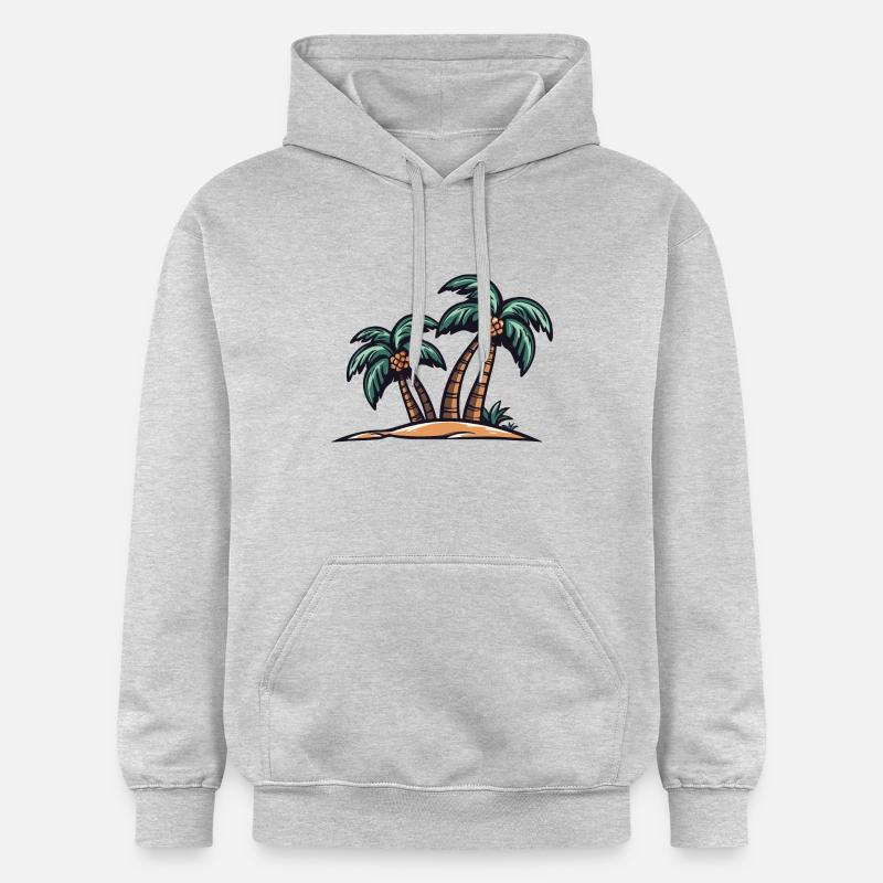 Île Palm - Sweat à capuche Softstyle® Gildan Unisexe - gris clair chiné