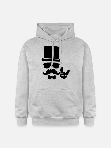 Moustache Groom boss retro hipster - Gildan Unisex Softstyle® Midweight Hoodie - light heather grey