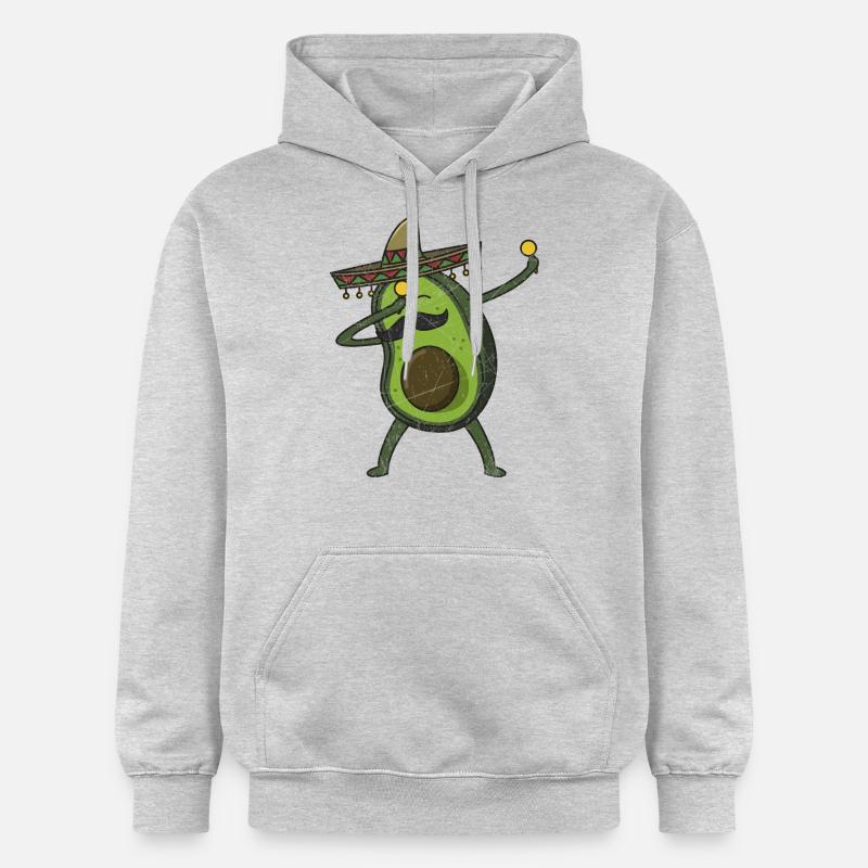 Avocat - Dab Pose - Tamponnage - Cadeau - Sweat à capuche Softstyle® Gildan Unisexe - gris clair chiné