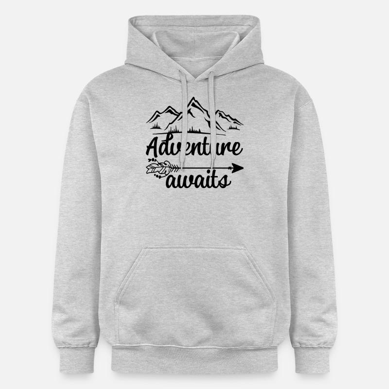 L'aventure vous attend - Sweat à capuche Softstyle® Gildan Unisexe - gris clair chiné