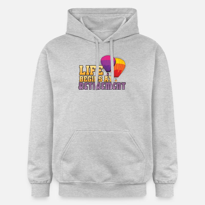 Das Leben beginnt im Ruhestand - Gildan Unisex Softstyle® Midweight Hoodie - Hellgrau meliert