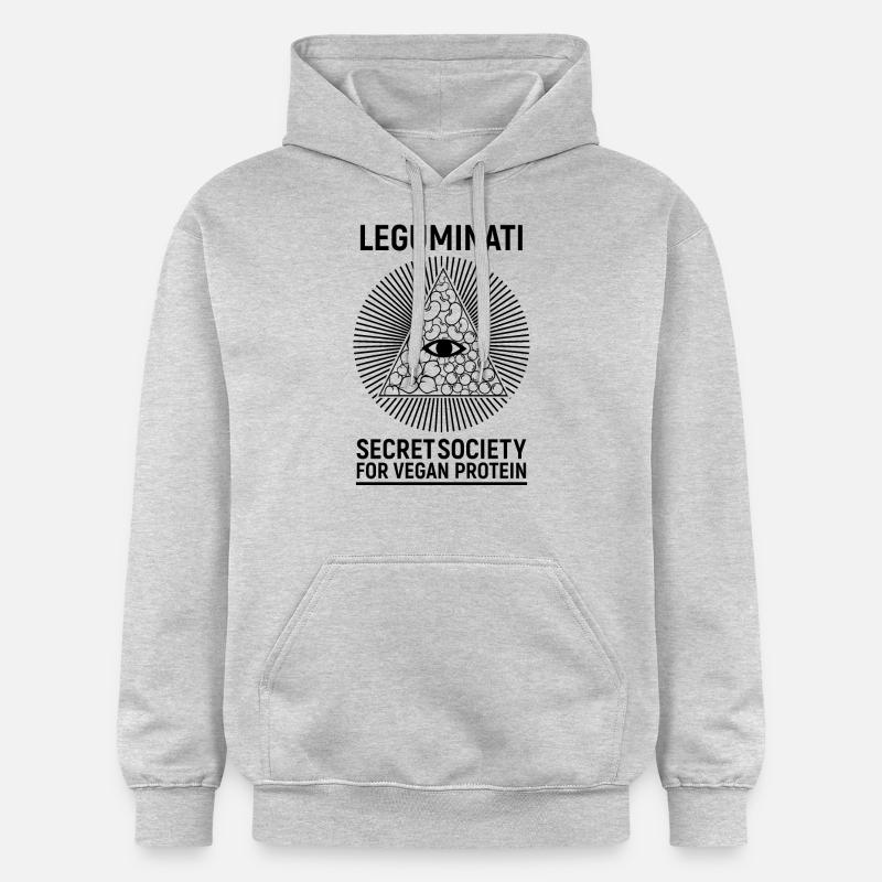 Leguminati vegan Protein Veganismus Illuminati - Sweat à capuche Softstyle® Gildan Unisexe - gris clair chiné