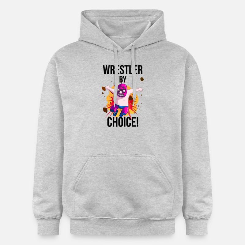 "Les lutteurs par choix!" - Sweat à capuche Softstyle® Gildan Unisexe - gris clair chiné