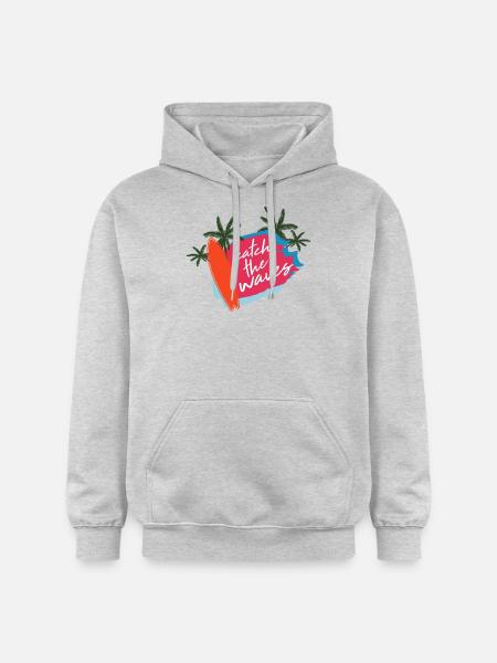 Summer saying beach surfing - Gildan Unisex Softstyle® Midweight Hoodie - light heather grey