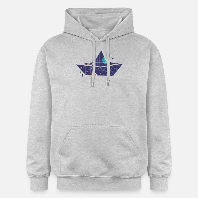 Navire de papier spatial - Sweat à capuche Softstyle® Gildan Unisexe - gris clair chiné