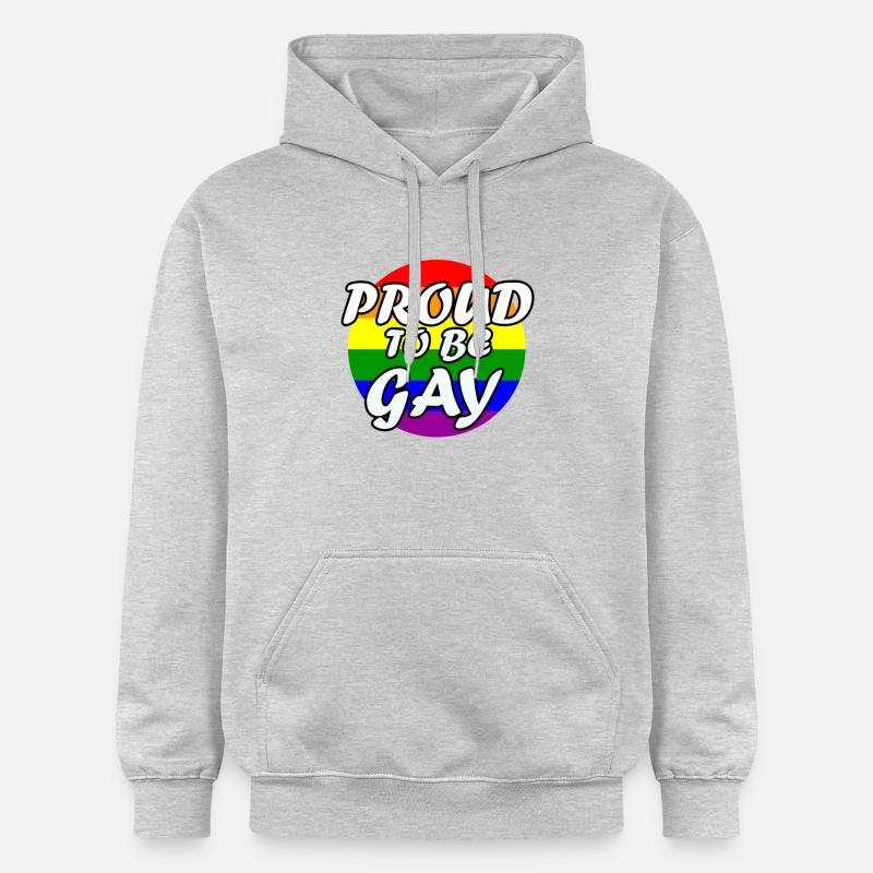 Fier d'être gay - Sweat à capuche Softstyle® Gildan Unisexe - gris clair chiné