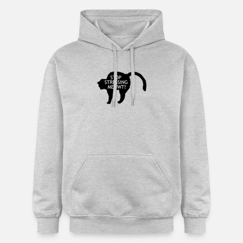 Gestresste Katze - Katzendesign Geschenkidee - Gildan Unisex Softstyle® Midweight Hoodie - Hellgrau meliert