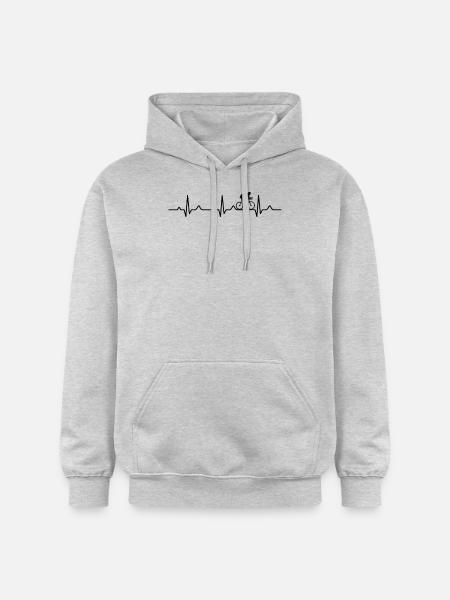 Heartbeat racing cycling - Gildan Unisex Softstyle® Midweight Hoodie - light heather grey