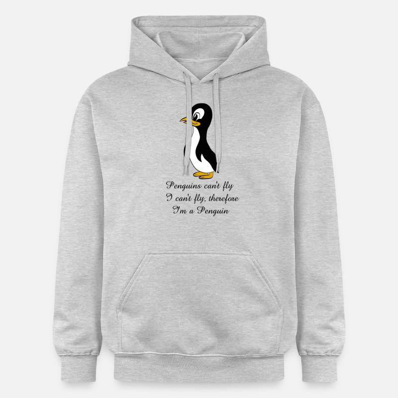 Énonciations de pingouin - Sweat à capuche Softstyle® Gildan Unisexe - gris clair chiné