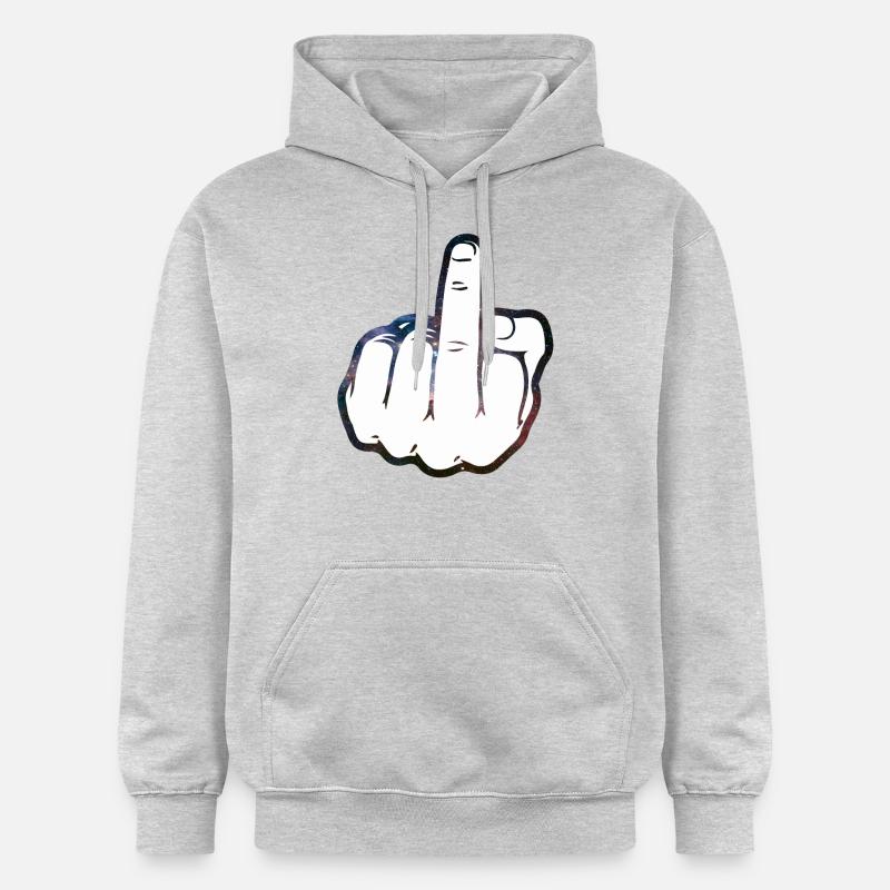 Mittelfinger Comic - Gildan Unisex Softstyle® Midweight Hoodie - Hellgrau meliert