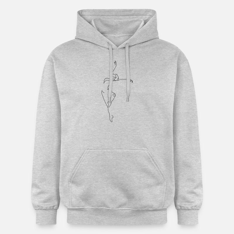 Danseur danse dancing lineart - Sweat à capuche Softstyle® Gildan Unisexe - gris clair chiné