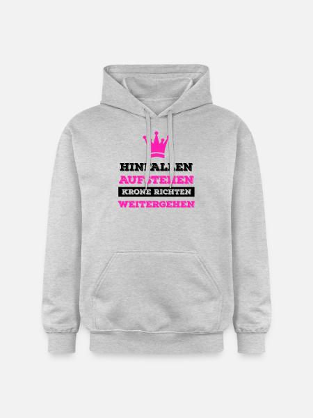 Tomber debout Debout la couronne - Sweat à capuche Softstyle® Gildan Unisexe - gris clair chiné