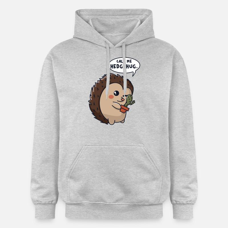 Hérisson câlins cactus - Sweat à capuche Softstyle® Gildan Unisexe - gris clair chiné