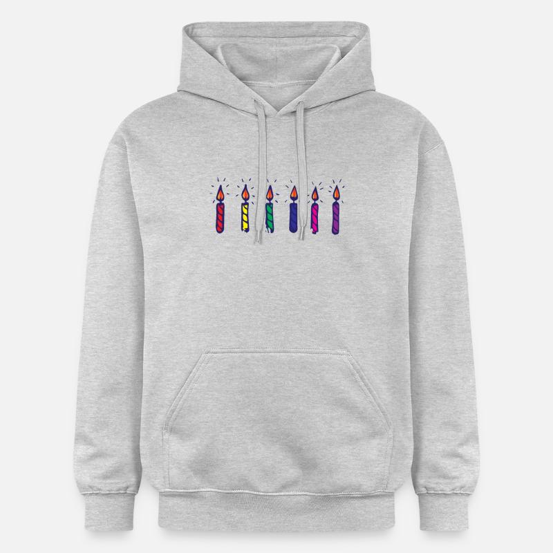 Bougies Six bougies d'anniversaire - Sweat à capuche Softstyle® Gildan Unisexe - gris clair chiné