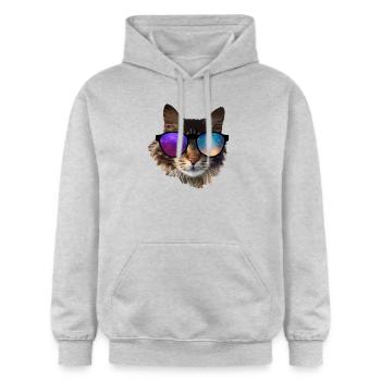 chat - Sweat à capuche Softstyle® Gildan Unisexe - gris clair chiné - Devant - Liana (172cm) & Jaron (178cm)