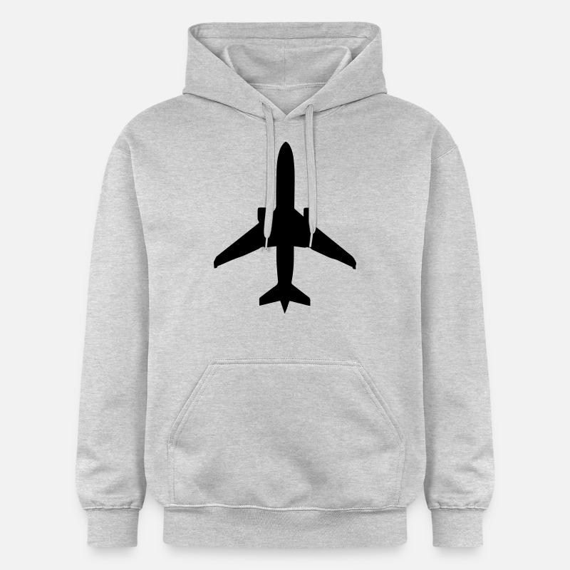 airplane_silhouette - Sweat à capuche Softstyle® Gildan Unisexe - gris clair chiné