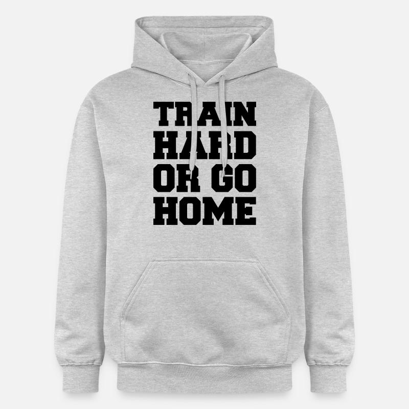 train_hard_or_go_home - Sweat à capuche Softstyle® Gildan Unisexe - gris clair chiné