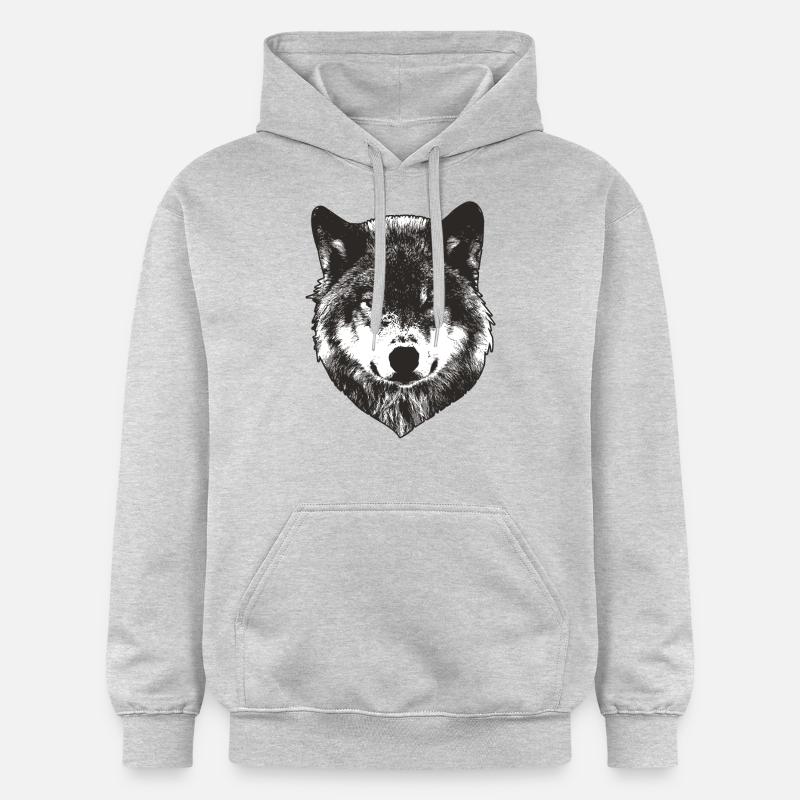 Visage de loup - Sweat à capuche Softstyle® Gildan Unisexe - gris clair chiné