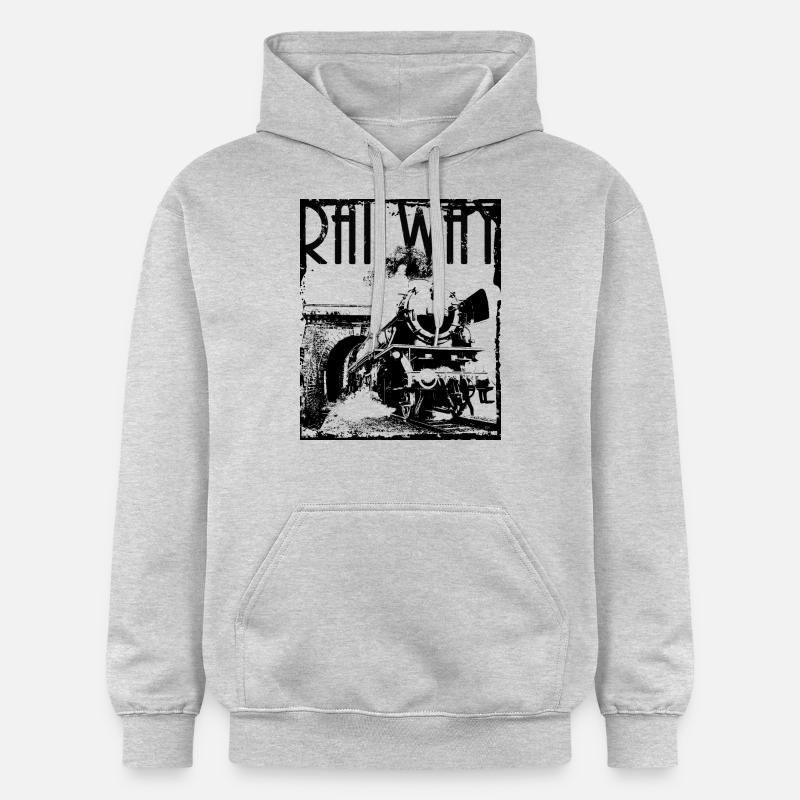 Chemin de fer - Sweat à capuche Softstyle® Gildan Unisexe - gris clair chiné