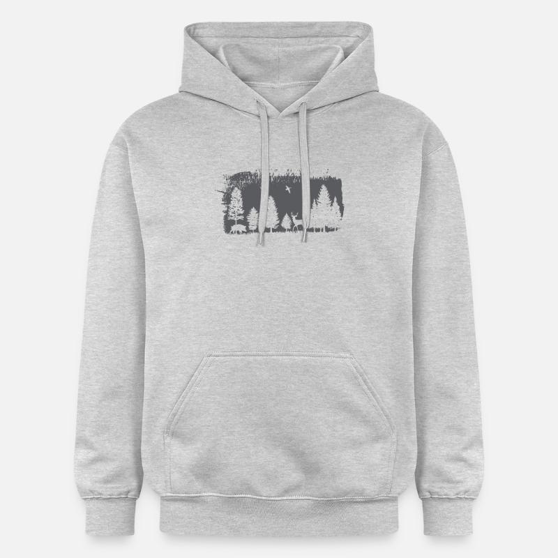 Conception de la forêt - Sweat à capuche Softstyle® Gildan Unisexe - gris clair chiné