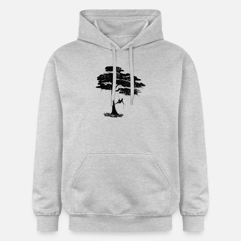 Conception de grimpeur d'arbre - Sweat à capuche Softstyle® Gildan Unisexe - gris clair chiné