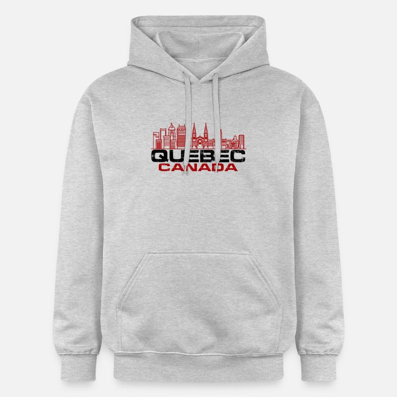 Skyline du Québec - Sweat à capuche Softstyle® Gildan Unisexe - gris clair chiné