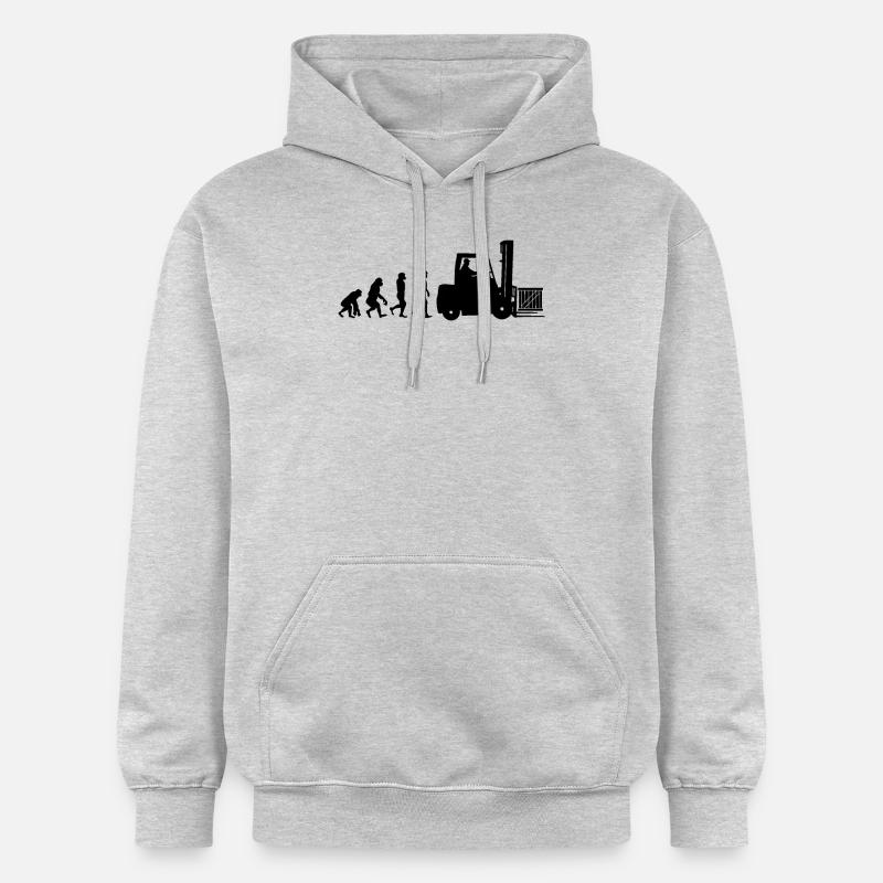 Evolution eines Staplerfahrer - Gildan Unisex Softstyle® Midweight Hoodie - Hellgrau meliert