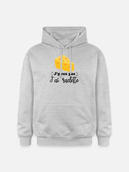 J'peux pas j'ai raclette - Sweat à capuche Softstyle® Gildan Unisexe - gris clair chiné