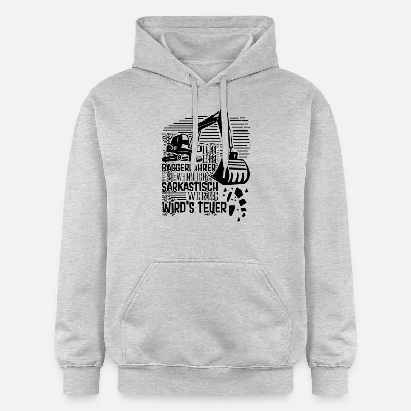 Baggerführer Sarkastisch werden Bagger - Gildan Unisex Softstyle® Midweight Hoodie - Hellgrau meliert