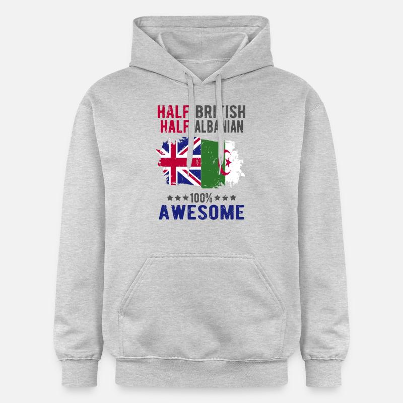 Moitié britannique moitié albanais - Sweat à capuche Softstyle® Gildan Unisexe - gris clair chiné