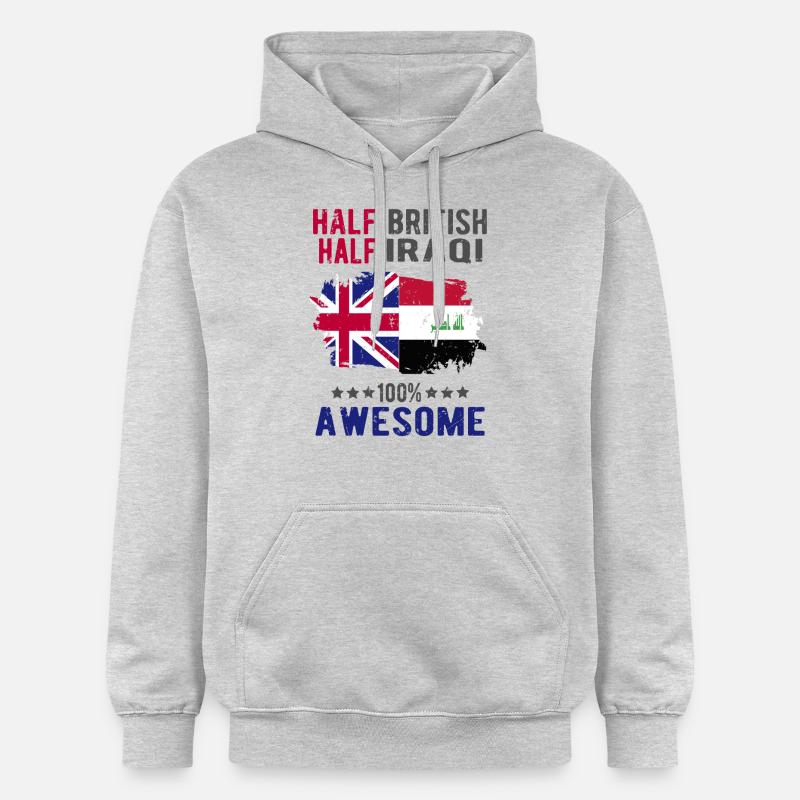 Moitié britannique moitié Iraki - Sweat à capuche Softstyle® Gildan Unisexe - gris clair chiné