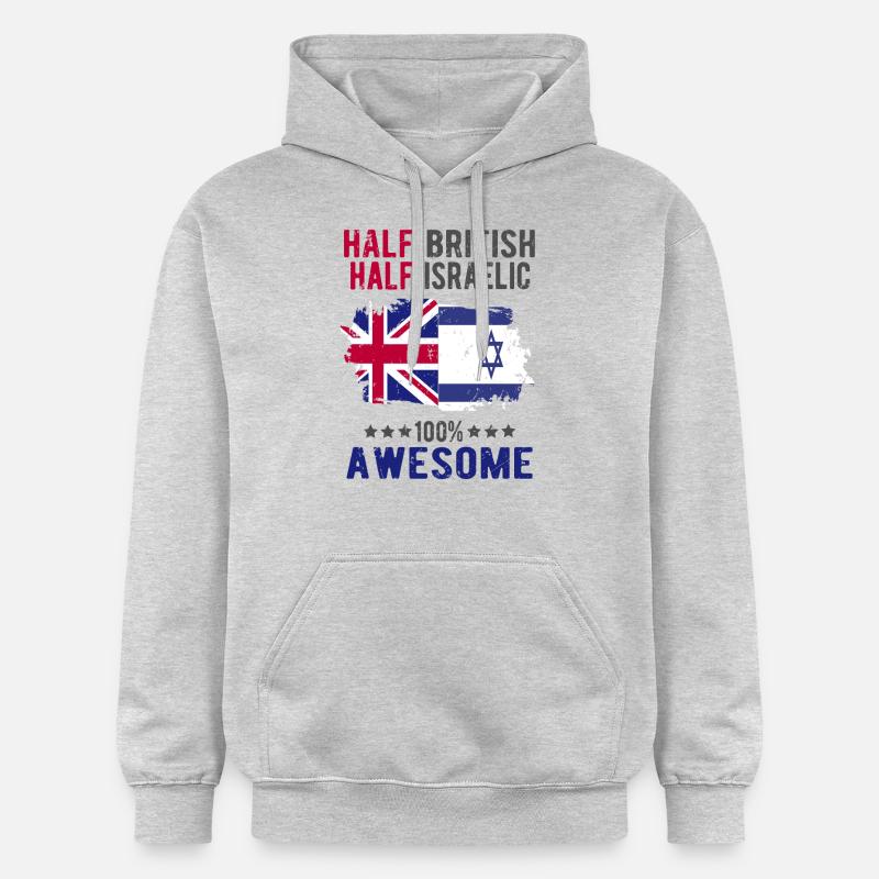 Half British Half Isreali - Gildan Unisex Softstyle® Midweight Hoodie - light heather grey