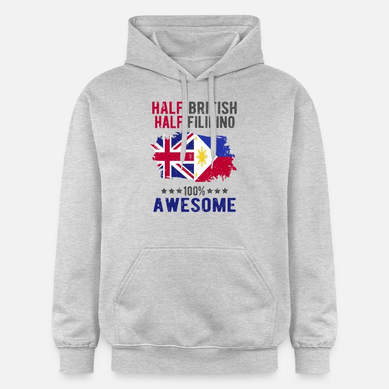 Moitié britannique moitié philippin - Sweat à capuche Softstyle® Gildan Unisexe - gris clair chiné